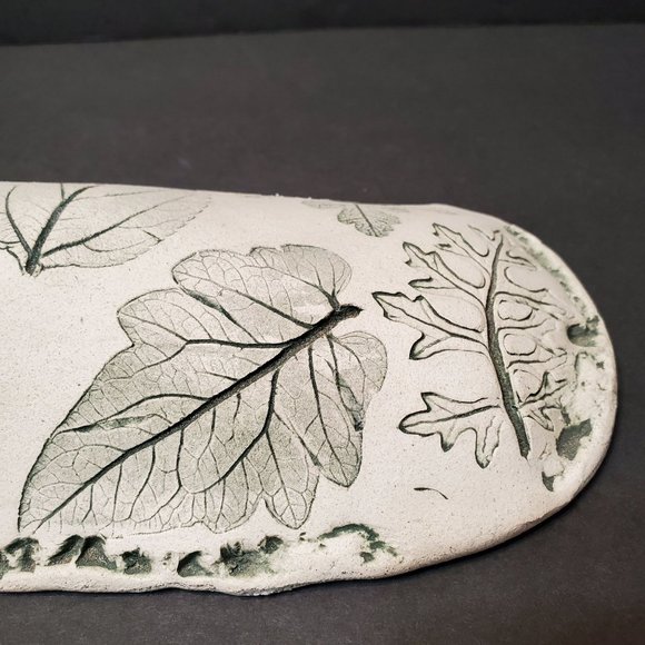 Freeman Ceramics Wall Vase, Hand Crafted Leaf Imprinted USA, Ellen Freeman NEW - Picture 5 of 11